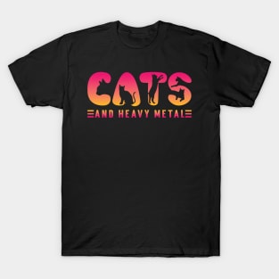 Cats And Heavy Metal v4 T-Shirt